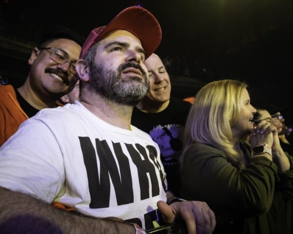 Audience in the front row watches Betty Who performing at The Warfield