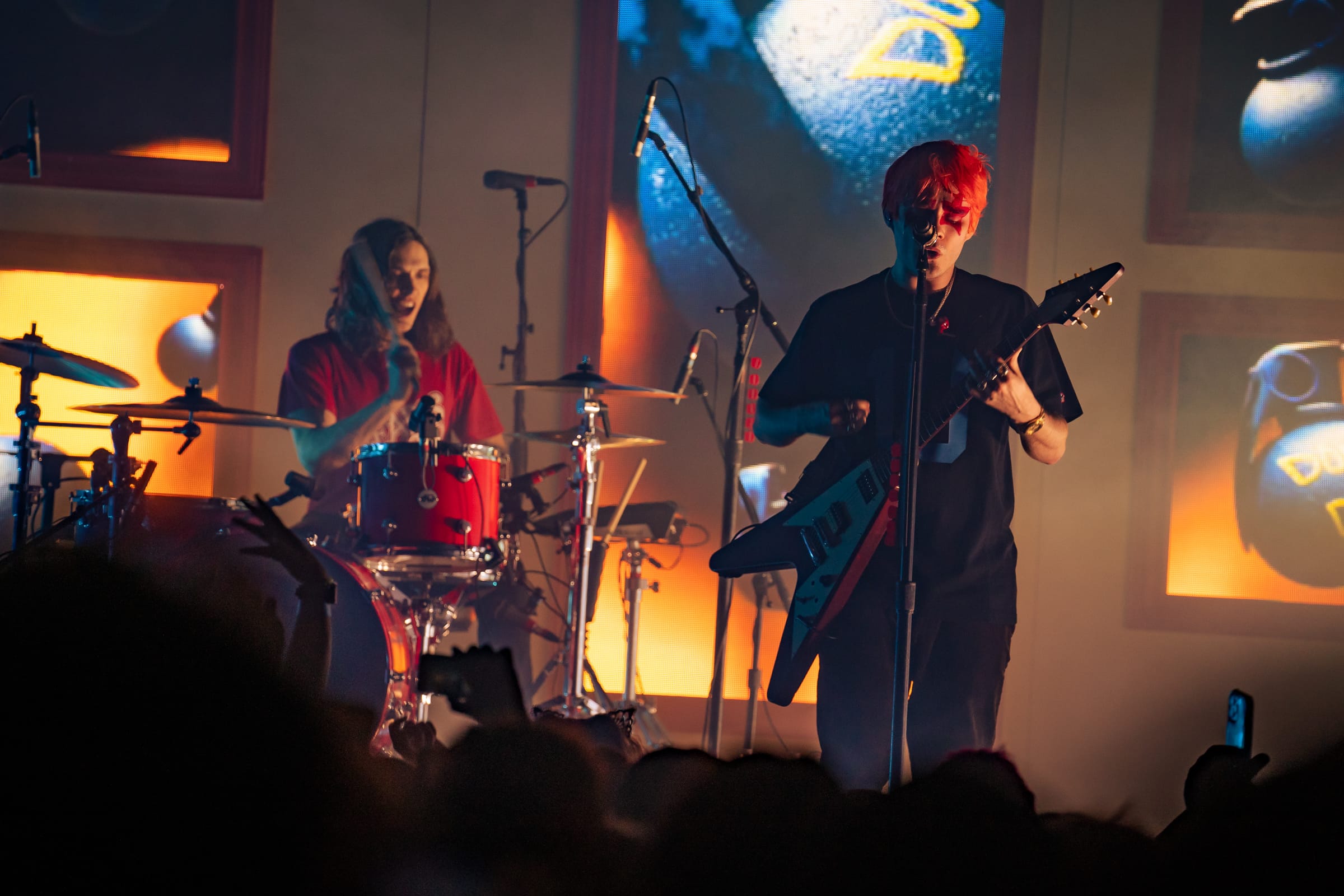 Awsten Knight and Otto Woods of Waterparks performing at Ace of Spades in Sacramento