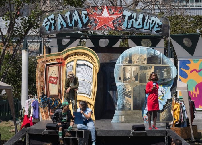 "Breakdown - A New Musical" by the San Francisco Mime Troupe at the Yerba Buena Gardens Festival on July 29, 2023